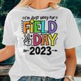 Just Here For Field Day 2023 Peace Sign Teacher Students Women T-shirt Gifts for Her
