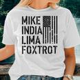 Mike India Lima Foxtrot Hot Mom Muscle Mommy American Flag Women T-shirt Gifts for Her