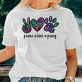 Peace Love Dogs Paws Tie Dye Rainbow Animal Rescue Womens Women T-shirt Gifts for Her