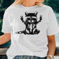 Racoon Peace Sign Trashed Racoon Panda Lovers Women T-shirt Gifts for Her