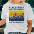 Retro I Like Beer And Team Roping And Maybe 3 PeopleWomen T-shirt Gifts for Her