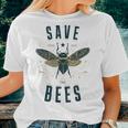 Retro Save The Bees Apiary Bee Beekeeper Earth Day Women T-shirt Gifts for Her