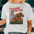 Womens Three Headed Dog Walking The Dog Just Got Triple The Fun Women T-shirt Gifts for Her