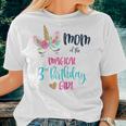 Womens Unicorn Mom Of The 3Rd Birthday Girl Shirt Matching Daughter Women T-shirt Gifts for Her