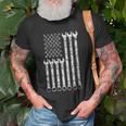 American Flag Mechanic Combination Wrench Gift Mens Old Men T-shirt Gifts for Old Men