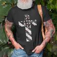 American Usa Flag Freedom Cross Military Style Army Mens Old Men T-shirt Gifts for Old Men