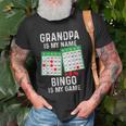 Bingo Lover Gifts Grandpa Is My Name Bingo Is My Game Old Men T-shirt Graphic Print Casual Unisex Tee Gifts for Old Men