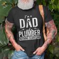 Dad And Plumber Nothing Scares Me Father Plumber Gift For Mens Old Men T-shirt Gifts for Old Men