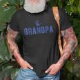 Grandpa Blue Hand Print For Grandfather Gift For Mens Old Men T-shirt Gifts for Old Men