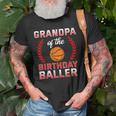 Grandpa Of The Birthday Boy Basketball Bday Old Men T-shirt Gifts for Old Men