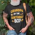 Grandpa Of The Birthday Boy Construction Worker Bday Party Old Men T-shirt Gifts for Old Men