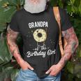 Grandpa Of The Birthday Girl Donut Theme Quote Grandfather Old Men T-shirt Gifts for Old Men