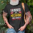 Her Wedding Anniversary Gift I Kissed A Mechanic I Like It Old Men T-shirt Gifts for Old Men