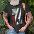 Hockey Dad Gift Hockey American Flag Old Men T-shirt Gifts for Old Men