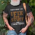 I Fix Stuff And Know Things That What I Do Mechanic Old Men T-shirt Gifts for Old Men