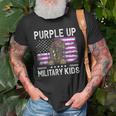 I Purple Up Month Of Military Kids Boots Us Flag Vintage Old Men T-shirt Gifts for Old Men