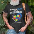 I Wear Blue For My Nephew Autism Awareness Uncle Aunt Puzzle Old Men T-shirt Gifts for Old Men