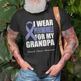 I Wear Periwinkle For My Grandpa Stomach Cancer Awareness Old Men T-shirt Gifts for Old Men