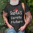 Mechanic Santas Favorite Job Christmas Santa Claus Hat Old Men T-shirt Gifts for Old Men