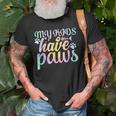 My Kids Have Paws For Cats Mom And Cats Dad Tie Dye Old Men T-shirt Gifts for Old Men