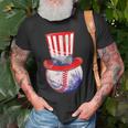 Patriotic Baseball Ball American Uncle Sam Flag 4Th Of July Old Men T-shirt Gifts for Old Men