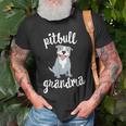 Pitbull Grandma Pawma Dog Grandparents Grand Maw Old Men T-shirt Gifts for Old Men