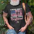 Proud Army National Guard Boyfriend Usa Heart Flag Old Men T-shirt Gifts for Old Men