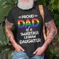 Proud Dad Of A Smartass Lesbian Daughter Lgbt Parent Gift Old Men T-shirt Gifts for Old Men