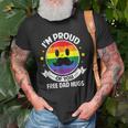 Proud Of You Free Dad Hugs Funny Gay Pride Ally Lgbt Gift For Mens Old Men T-shirt Gifts for Old Men