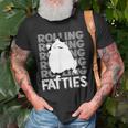 Rolling Fatties Cat Funny Cat Lover Outfit Cat Dad Cat Mom Old Men T-shirt Gifts for Old Men