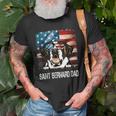 Saint Bernard Dad American Flag 4Th Of July Dog Fathers Day Gift For Mens Old Men T-shirt Gifts for Old Men