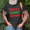 Santas Favorite Mechanic Funny Ugly Christmas Gift Old Men T-shirt Gifts for Old Men