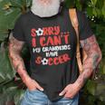 Sorry Cant Grandkids Soccer Football Family Grandma Grandpa Old Men T-shirt Gifts for Old Men