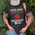 Stepdad Of The Birthday Girl Family Ladybug Birthday Old Men T-shirt Gifts for Old Men