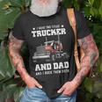 Trucker And Dad Quote Semi Truck Driver Mechanic Funny Old Men T-shirt Gifts for Old Men