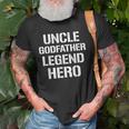 Uncle Godfather Legend Hero Funny Cool Uncle Gift Old Men T-shirt Gifts for Old Men