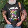 Uncle Of Birthday Unicorn Dabbing Unicorn Matching Family Old Men T-shirt Gifts for Old Men