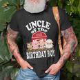 Uncle Of The Birthday Boy Farming Animals Bday Party Old Men T-shirt Gifts for Old Men