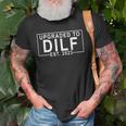 Upgraded To Dilf Est 2023 Dad Humor Jone Old Men T-shirt Gifts for Old Men