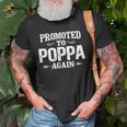 Vintage Promoted To Poppa Fathers Day New Dad Grandpa Old Men T-shirt Gifts for Old Men