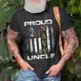 Vintage Proud Navy Uncle With American Flag Gift Old Men T-shirt Gifts for Old Men