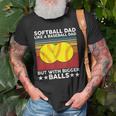 Vintage Softball Dad Like A Baseball Dad Us Flag Fathers Day Old Men T-shirt Gifts for Old Men
