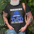 Warning Volleyball Dad Will Yell Loudly Funny Father Gift Old Men T-shirt Gifts for Old Men