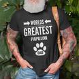 Worlds Greatest Papillon Dad Paw Print Father Gift Pet Owner Gift For Mens Old Men T-shirt Gifts for Old Men