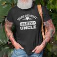 Worlds Most Okayest Uncle Funny Family Saying Old Men T-shirt Gifts for Old Men
