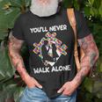 Youll Never Walks Alone Father Daughter Autism Dad Old Men T-shirt Gifts for Old Men