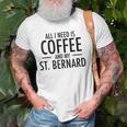 Cute Coffee St Dog Bernard Gifts For Saint Bernard Mom Dad Old Men T-shirt Gifts for Old Men