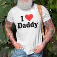 I Love Daddy Heart Gift For Fathers Day Father Dad Daddy Old Men T-shirt Gifts for Old Men