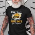 Aircraft Mechanic Funny Fix Airplanes Burger Gift Old Men T-shirt