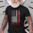 American Flag Diesel Powered Mechanic Vintage Truck Driver Old Men T-shirt